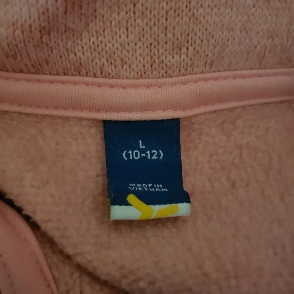 Girls Pink Fleece Pull Over Sweater​